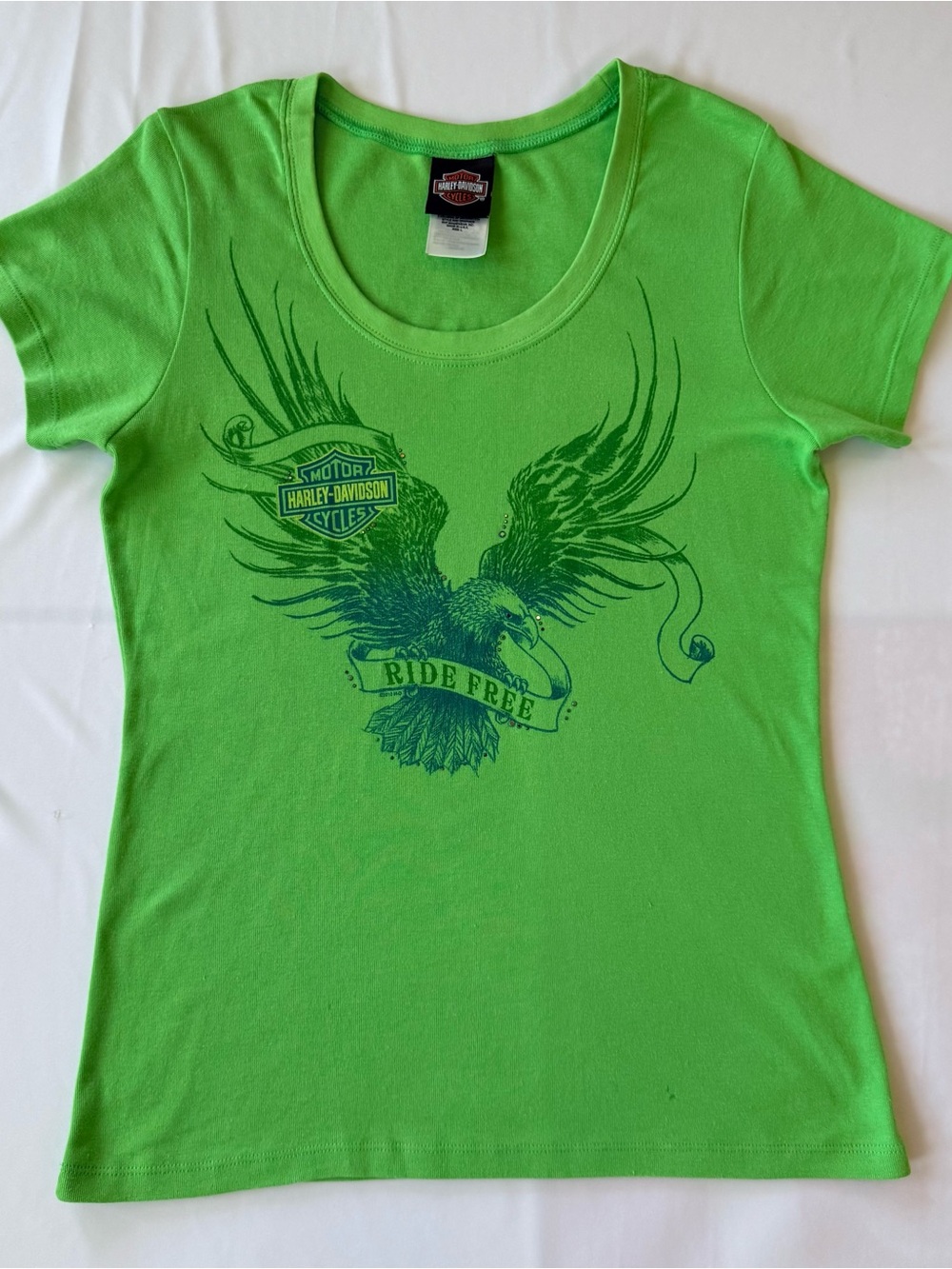 Harley-Davidson Lime Green Short-Sleeve Eagle Graphic Tee